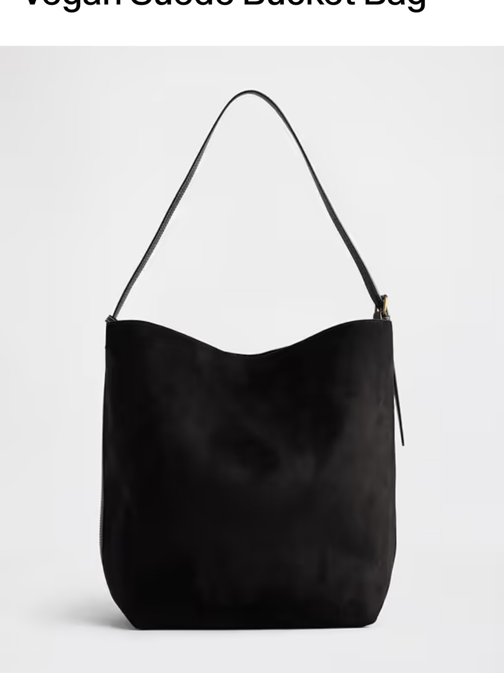 GAP Black Vegan Suede Hobo Tote